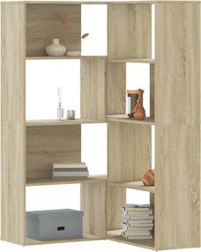 vidaXL Βιβλιοθήκη Γωνιακή 4 Επ. Sonoma Δρυς 85x85x140 εκ Επεξ. Ξύλο
