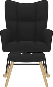 vidaXL Πολυθρόνα Κουνιστή Μαύρη Υφασμάτινη με Υποπόδιο