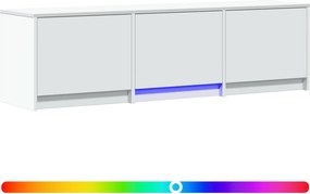 vidaXL Τηλεοπτική βιβλιοθήκη με LED 140 x 34 x 40 εκ Λευκό
