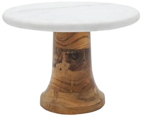 Artekko Riser Καφέ Ξύλινη Ορντερβιερα Πλατό με Μαρμάρινη Λευκή Επιφάνεια (25.4x25.4x17.8)cm Artekko 78599-DS