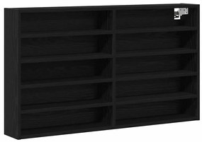 vidaXL Βιτρίνα με ράφι Μαύρη δρυς 100 x 15 x 58 cm Επεξεργασμένο ξύλο