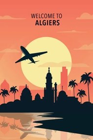 Εικονογράφηση Welcome to Algiers, Algeria. Retro city, Illustrator