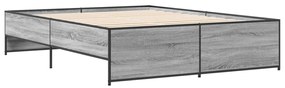 vidaXL Πλαίσιο Κρεβατιού Γκρι Sonoma 140x200 εκ. Επεξ. Ξύλο & Μέταλλο
