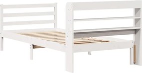 vidaXL Πλαίσιο Κρεβατιού Κεφαλάρι Λευκό 75x190εκ. Μασίφ Πεύκο