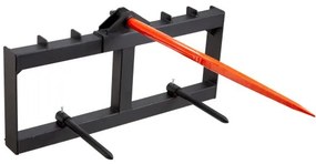 VEVOR 49" Hay Spear, Bale Spears 1600lbs Loading Capacity, Skid Steer Loader Tractor Attachment with 2pcs 17,5" Stabilizer Spears, Quick Attach Spike Forks