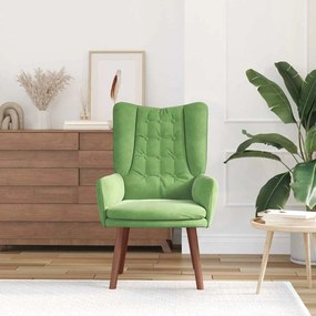 vidaXL Πολυθρόνα Ανοιχτό Πράσινο 63 x 67 x 94 εκ. Βελούδο
