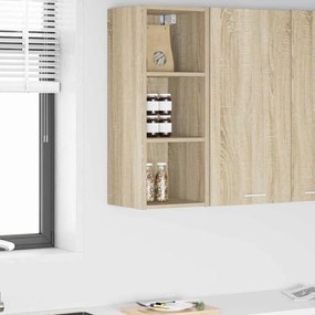 vidaXL Κρεμαστό ντουλάπι με αποθήκευση Δρύς Sonoma 30 x 29,5 x 80 εκ.