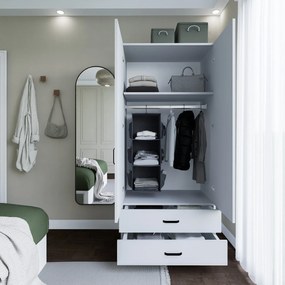 Διφυλλη Ντουλαπα Λευκο Ματ YAMON 1600 45x120x180