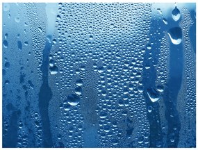 Φωτοταπετσαρία - Water drops on blue glass 350x270