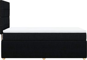 vidaXL Κρεβάτι Boxspring με Στρώμα Μαύρο 90x190 εκ.Υφασμάτινο