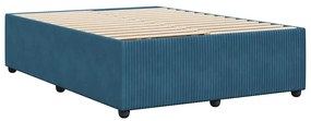 vidaXL Πλαίσιο Κρεβατιού Σκούρο Μπλε 140x200 εκ. Βελούδινο