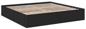 vidaXL Πλαίσιο Κρεβατιού Μαύρο 200x200 εκ. Επεξεργ. Ξύλο