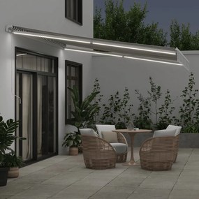 vidaXL Αναδιπλούμενη τέντα Γκρι και Λευκό 400 x 350 εκ