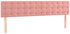 vidaXL Κρεβάτι Boxspring με Στρώμα Ροζ 180x200 εκ. Βελούδινο
