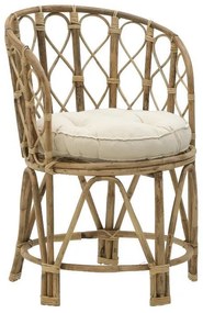 Πολυθρόνα Rostan Inart φυσικό rattan με μαξιλάρι 60x46x80εκ 51x50x80 εκ.