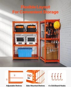 VEVOR Storage Shelves 4 Tier Adjustable Heavy Duty Garage Shelving Unit 2400 lbs