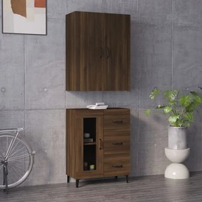 vidaXL Ντουλάπι Καφέ Δρυς 69,5 x 34 x 180 εκ. από Επεξεργασμένο Ξύλο