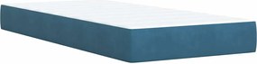 vidaXL Κρεβάτι Boxspring με Στρώμα Μπλε 90x200 εκ. Βελούδινο