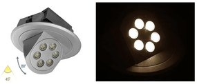 Χωνευτό Σποτ Οροφής-Τοίχου Κινητό LED 3W Ασημί 21-76345600 Lumen-21-76345600-Ασημί 21-76345600