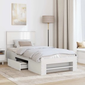 vidaXL Σκελετός Κρεβατιού Λευκό 80 x 200 cm Επεξεργασμένο ξύλο