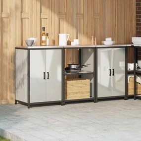 vidaXL Σετ Αποθήκευσης Κουζίνας HATTEM 3 pcs Ασημί