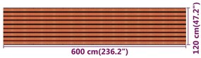 Διαχωριστικό Βεράντας Πολύχρωμο 120 x 600 εκ. από HDPE - Πολύχρωμο
