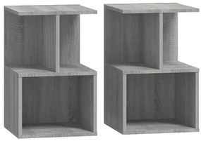 vidaXL Κομοδίνα 2 Τεμ. Γκρι Sonoma 35x35x55 εκ. από Επεξεργασμένο Ξύλο