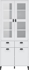 VidaXL Ντουλάπι Ψηλό VIKEN Λευκός 80x40x190 εκ. από Μασίφ Ξύλο Πεύκου