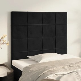 vidaXL Κεφαλάρι Μαύρο Βελούδινο 100x5x118/128 εκ.