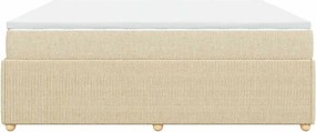 vidaXL Κρεβάτι Boxspring με Στρώμα Κρεμ 180x200 εκ. Υφασμάτινο