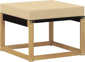vidaXL Σειρά Καναπέ Εξωτερικού με μαξιλάρι 6 pcs Λευκό και Μπεζ