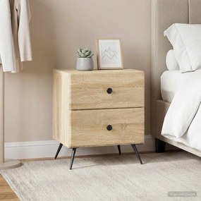vidaXL Κομοδίνο 2 τεμ. Sonoma Δρυς 43 x 34,5 x 47,5 εκ
