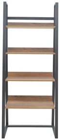 Βιβλιοθήκη Ryder καρυδί-μαύρο 75x36x185εκ 78x36x185 εκ.