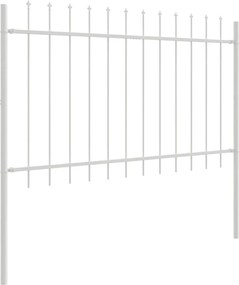 vidaXL Φράχτης Κήπου 2 pcs Λευκό 3,4 x 1,2 μ Ατσάλι με Πούδρα