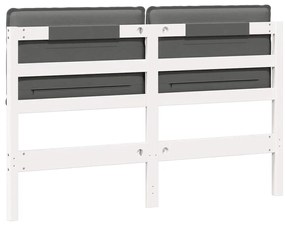 vidaXL Ταπετσαρισμένο κεφαλάρι Λευκό και Ανοιχτό Γκρι 150 cm