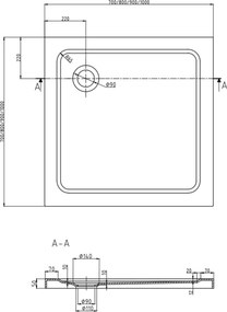 Mexen Rio τετράγωνη καμπίνα ντους 90 x 90 cm, λευκές λωρίδες, χρώμιο +