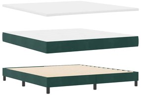 vidaXL Κρεβάτι με ελατήρια Σκούρο πράσινο 180 x 200 cm Βελούδο