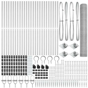 vidaXL Στύλος Περιφράξεων Ασημί