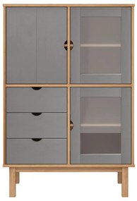 vidaXL Ντουλάπι OTTA Καφέ &amp; Γκρι 85x43x125 εκ. από Μασίφ Ξύλο Πεύκου