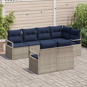 vidaXL Σετ Καναπέ 7 pcs Γκρι συνθετικό ρατάν