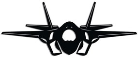 Διακοσμητικό Τοίχου F-35 Jet Fighter 891TNL3447 60x23cm Black Wallity Μέταλλο