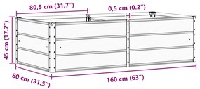 vidaXL Γλάστρα Ελεφαντόδοντο 160 x 80 x 45 cm Ατσάλι