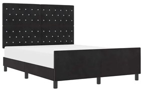 vidaXL Σκελετός Κρεβατιού με κεφαλάρι Μαύρο 140 x 200 cm Βελούδο