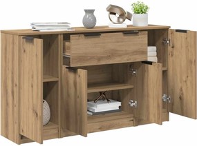 vidaXL Πλαϊνό γραφείο 3 τμχ. Artisan Oak 120 x 30 x 70 cm
