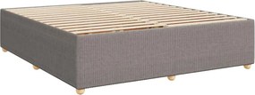 vidaXL Κρεβάτι Boxspring με Στρώμα Taupe 200x200 εκ. Υφασμάτινο
