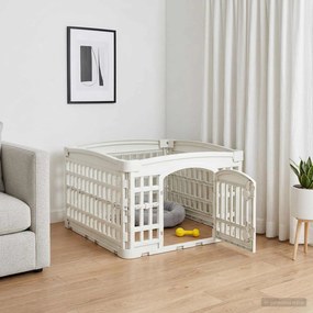 vidaXL Αλάνα Σκύλου 4 Πάνελ 60 x 60 x 38 cm Πλαστικό Λευκό