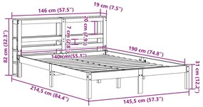 ΣΚΕΛΕΤΟΣ ΚΡΕΒ. ΧΩΡΙΣ ΣΤΡΩΜΑ ΛΕΥΚΟ 140X190 ΕΚ ΜΑΣΙΦ ΠΕΥΚΟ 3305715