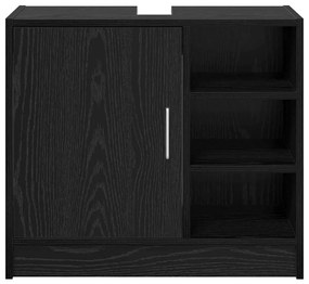 vidaXL Ντουλάπι Μπάνιου Μαύρη Οξυά 63 x 29 x 55 cm Επεξεργασμένο ξύλο