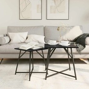 vidaXL Σετ βοηθητικά τραπεζάκια 2 pcs Μαύρη Οξυά