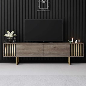 Έπιπλο Τηλεόρασης Καρυδί / Χρυσό DUGE 180x30x18